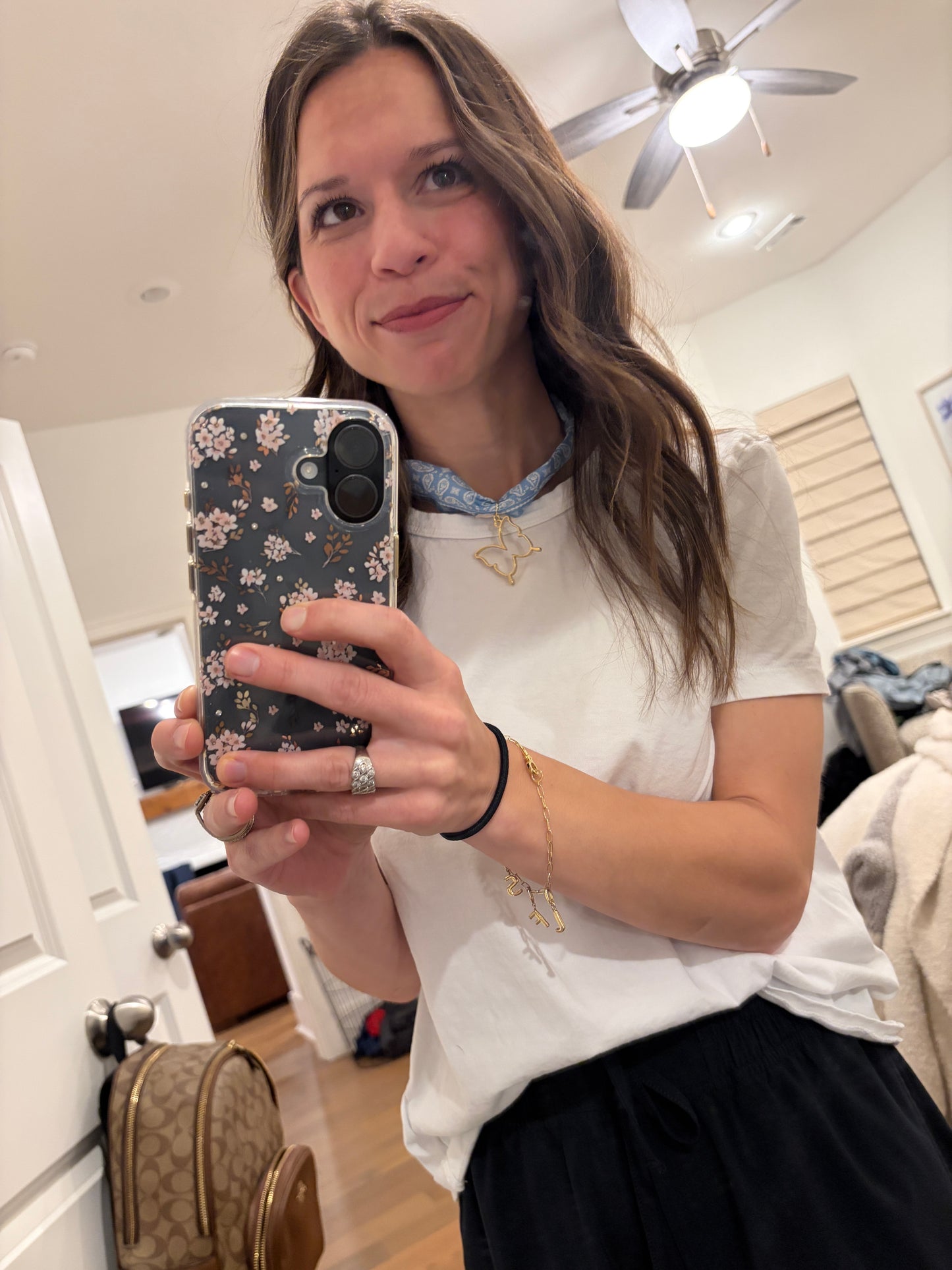 Blue Silk Scarf Butterfly Necklace