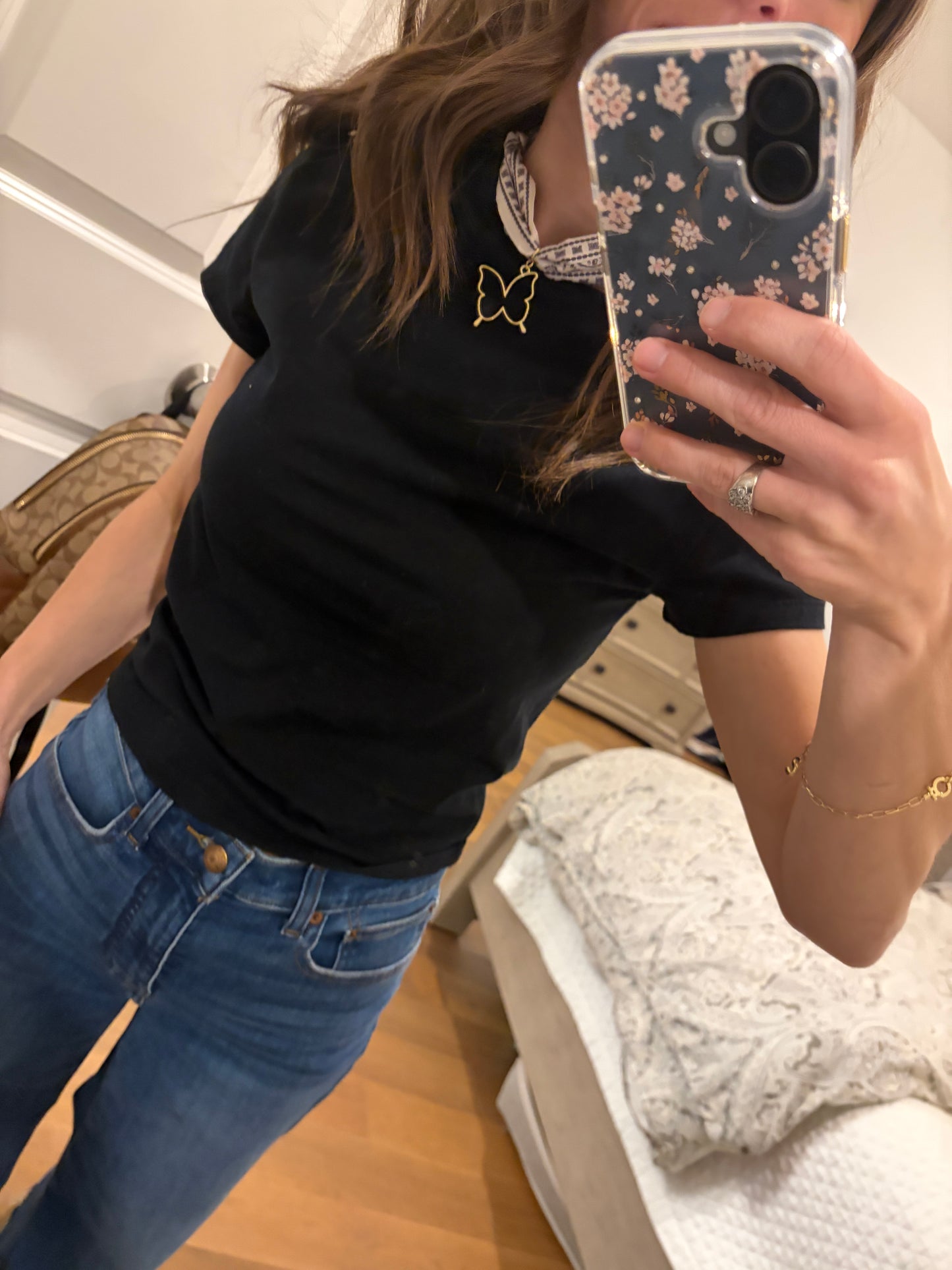 White Silk Butterfly Necklace