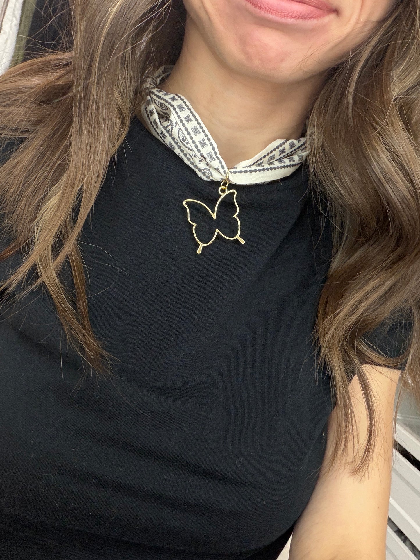 White Silk Butterfly Necklace